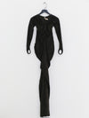 OUDE WAAG 25 Autumn and Winter Knot Stretch Velvet Dress OW-OW-25AW-DS15T1GR590-ML Dark Green